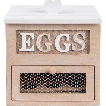 Skříňka na klíč Clayre & Eef Dřevěná skříňka na vajíčka EGGS