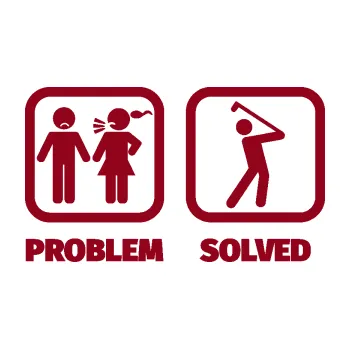 Polep vozidla SAMOLEPKA Problem? Solved 010 na golf (07 - bordó vínová) NA AUTO, NÁLEPKA, FÓLIE, POLEP, TUNING, VLASTNÍ TEXT, TISK, AUTOSAMOLEPKY.cz, POLEPY, OBRÁZEK, LOGO, SAMOLEPKY