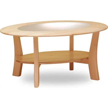 Konferenční stolek Konferenční stolek VARIANT 112x82 cm, masiv buk + matné sklo, český výrobek