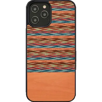 Pouzdro na mobilní telefon Pouzdro MAN&WOOD pro iPhone 12 Pro Max hnědé kostkované černé
