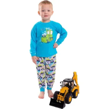 Chlapecké pyžamo Chlapecké pyžamo Betty Mode vel. 116-128 tyrkysové bagr (kalhoty vzor)