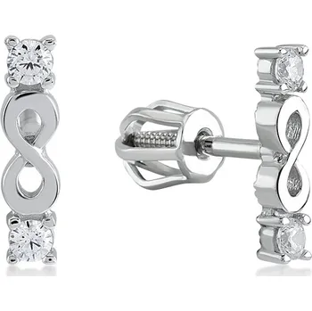 Náušnice Lillian Vassago Zlaté peckové náušnice se zirkony, nekonečno LLV11-GER010W