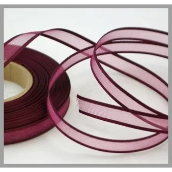 Stuha Šifonová stuha lemovaná - 10mm - burgundy -1m