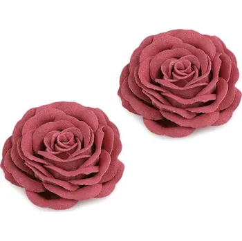 umělá květina Aplikace květ růže 40 mm 780763 - 2 růžová malinová