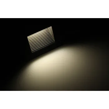 LED osvětlení LED vestavné orientační svítidlo černé DW PIR-LOPEN-G, IP65 s pohybovým čidlem, dosah 3m, 3W, 90x90x50mm,Denní bílá