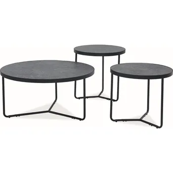 Konferenční stolek Stolek konferenční sada beton/černá DEMETER