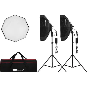 Studiové světlo Phototools 2x Daylight GDL octagon 60cm, trvalé LED světlo 5600K