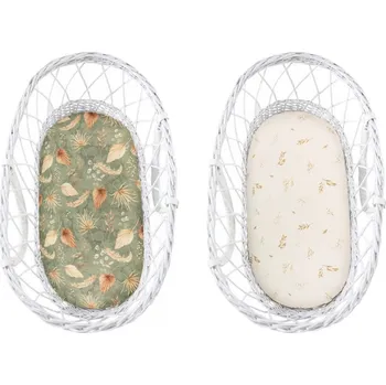 Prostěradlo Prostěradlo Sleepee We Care do kočárku, košíku a kolébky Bohemian Green/Bohemian Botanic