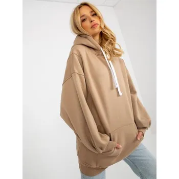 Dámská mikina Dámská mikina oversize s kapucí ADELINE tmavě béžová