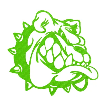 Polep vozidla SAMOLEPKA Pes 182 pravá rozzuřený buldok (58 - 3D karbon zelený kawasaki) NA AUTO, NÁLEPKA, FÓLIE, POLEP, TUNING, VLASTNÍ TEXT, TISK, AUTOSAMOLEPKY.cz, POLEPY, OBRÁZEK, LOGO, SAMOLEPKY