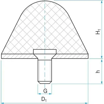 Silentblok nápravy RUBENA silentblok kužel 25/25 M6x12 (78.16)