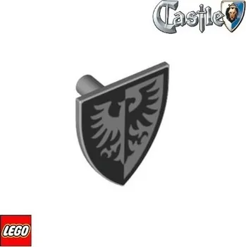 Stavebnice LEGO LEGO® Příslušenství k figurkám LEGO ŠTÍT trojúhelníkový šedý / Black Falcon / 2021 3846pb055 CASTLE