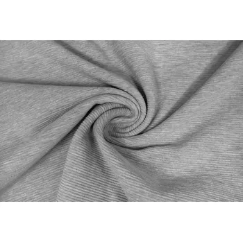 Bavlněný úplet žebrovaný ottoman šedé melé