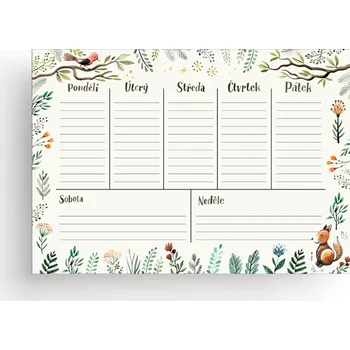 Kalendář Chaukiss Týdenní plánovač - Zvířátka