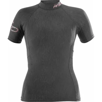 Rashguard Dámské lycrové triko Hiko SHADE DEW, krátký rukáv - S černá