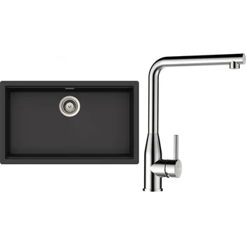 Granitový dřez Set Schock S29-12 (dřez Kiruna N-100XL Dusk + baterie Keto Masivní nerezová ocel + komponenty Nerez)