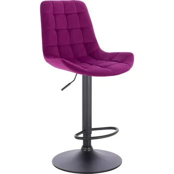 Barová židle Barová židle Voss velur na černém talíři - fuchsie