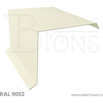 Střešní lemovaní Závětrná lišta horní rš 330 šedobílá