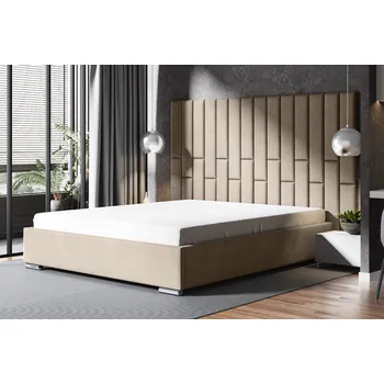 Postel Eka Čalouněná postel LANA 160 x 200 cm Barva látky Trinity: (2302) Krémová, Úložný prostor: Bez úložného prostoru