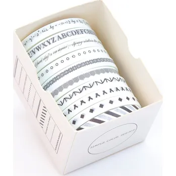 Náplň do diáře CuteArt Sada tenkých Washi pásek: Black theme