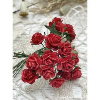 Svatební dekorace Sapaimport Růžičky mini - červená Množství: balení po 10 ks