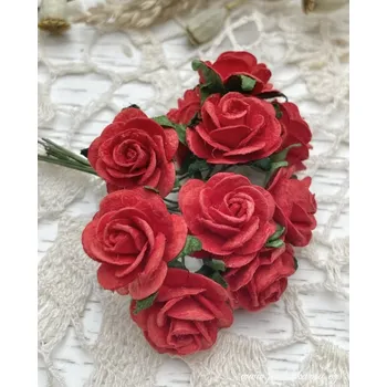 Svatební dekorace Sapaimport Růžičky maxi - červená Množství: balení po 10 ks