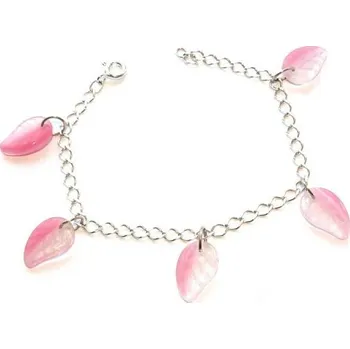 Náramek Stříbrný náramek růžové lístky - R5 (Stříbrný náramek s lístečky)