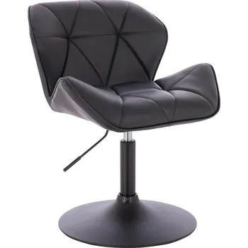 Kosmetické křeslo ekokůže Horten na černém talíři - černé