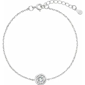 Náramek Stříbrný náramek řetízek s jedním zirkonem 13025.1 crystal