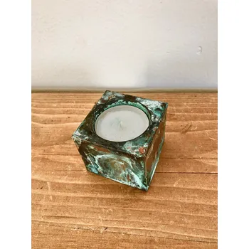 Svícen Svícínek měděný s patinou 4x5x5 cm