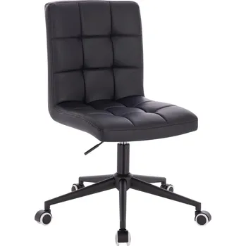 Otočné křeslo ekokůže Vestland na černé podstavě s kolečky - černé