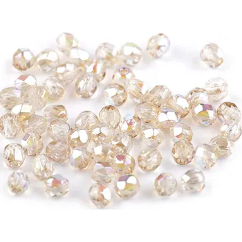 Korálek Korálky broušené/ohňovky - béžová nejsvětlejší AB lesk > Ø9mm (12 kusů)