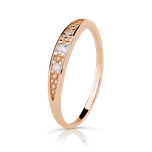 Zlatý zásnubní prsten DF 2038 se zirkony