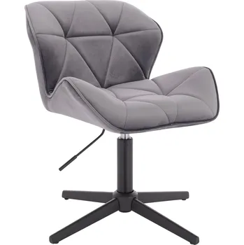 Kosmetická židlička velur Horten na černém kříži - tmavě šedé