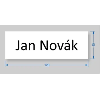 Štítek 120 x 40 bílý / černý text
