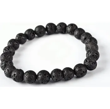 Náramek Náramek láva 8mm (Korálkové náramky z minerálů - láva 8mm VNA 01. Náramek je navlečen na elastické gumičce.)