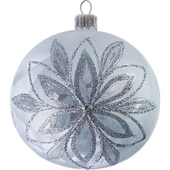 Vánoční dekorace Vánoční baňka mrazolak s květinou