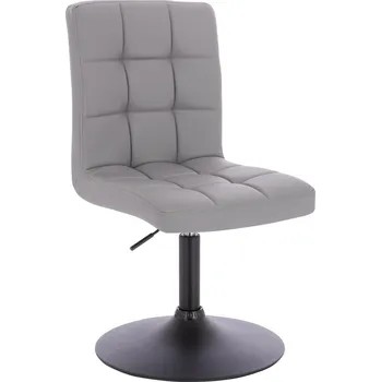 Kosmetické křeslo ekokůže Vestland na černém talíři - šedé