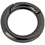 Karabina kulatá na kabelky / kroužek na klíče Ø18 mm - nikl černý