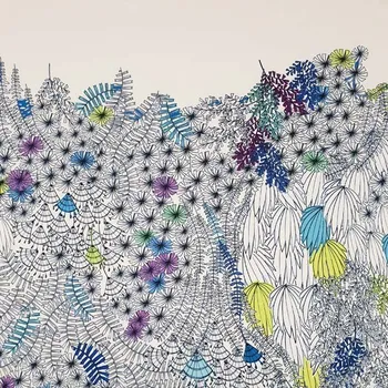 Šatovka bílá, květinový vzor, panel, š.150