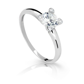 Prsten Zlatý zásnubní prsten DF 2359 se zirkony