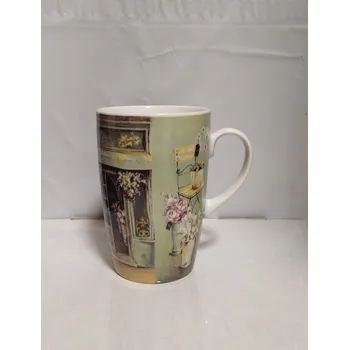 Porcelánový hrnek s pařížskou kavárnou (Hrnek na čaj)