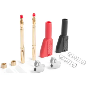 RC náhradní díl G4/4mm GOLD banánek s ochranným krytem červená/černá, 1 pár