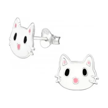 Náušnice Stříbrné náušnice kočička - A4S35163 (Stříbrné náušnice kočičky)