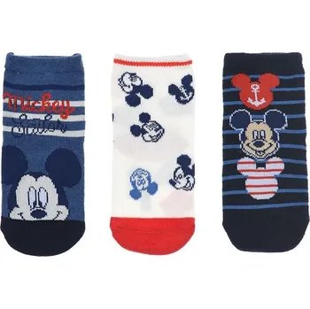 Chlapecké oblečení Trojbalení ponožek pro miminka Mickey Mouse - modrá/bílá/modrá Velikost: 50/68