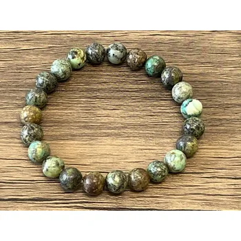 Náramek Náramek Tyrkys africký 8mm (Korálkové náramky z minerálů - Tyrkys africký 8mm CCB 19. Náramek je navlečen na elastické gumičce.)