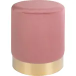 Nordic Living Růžový sametový taburet Dumah 34 cm