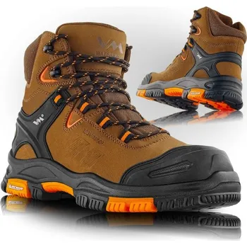 Pracovní obuv VM Footwear Obuv VM ARKANSAS 6430-S3, kotníková s&nbsp;kompozitní tužinkou a planžetou 6430-S3/44 44 Hnědá