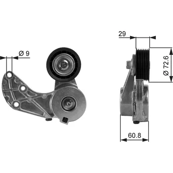 Napínák, žebrovaný klínový řemen GATES T38317
