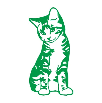 Samolepící dekorace Koťátko 006 levá (12 - zelená) SAMOLEPKA NA AUTO, NÁLEPKA, FÓLIE, POLEP, TUNING, VLASTNÍ TEXT, TISK, AUTOSAMOLEPKY.cz, POLEPY, OBRÁZEK, LOGO, 3D STICKERS